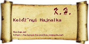 Kelényi Hajnalka névjegykártya